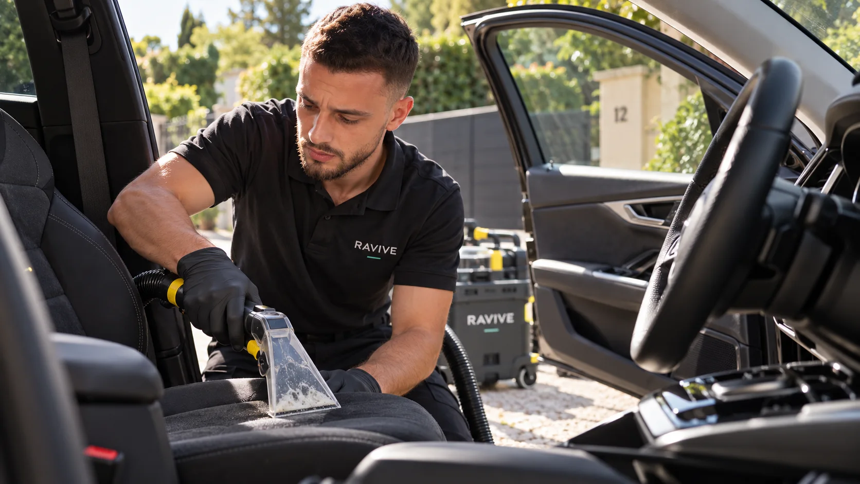 Nettoyage d’un siège automobile par extraction